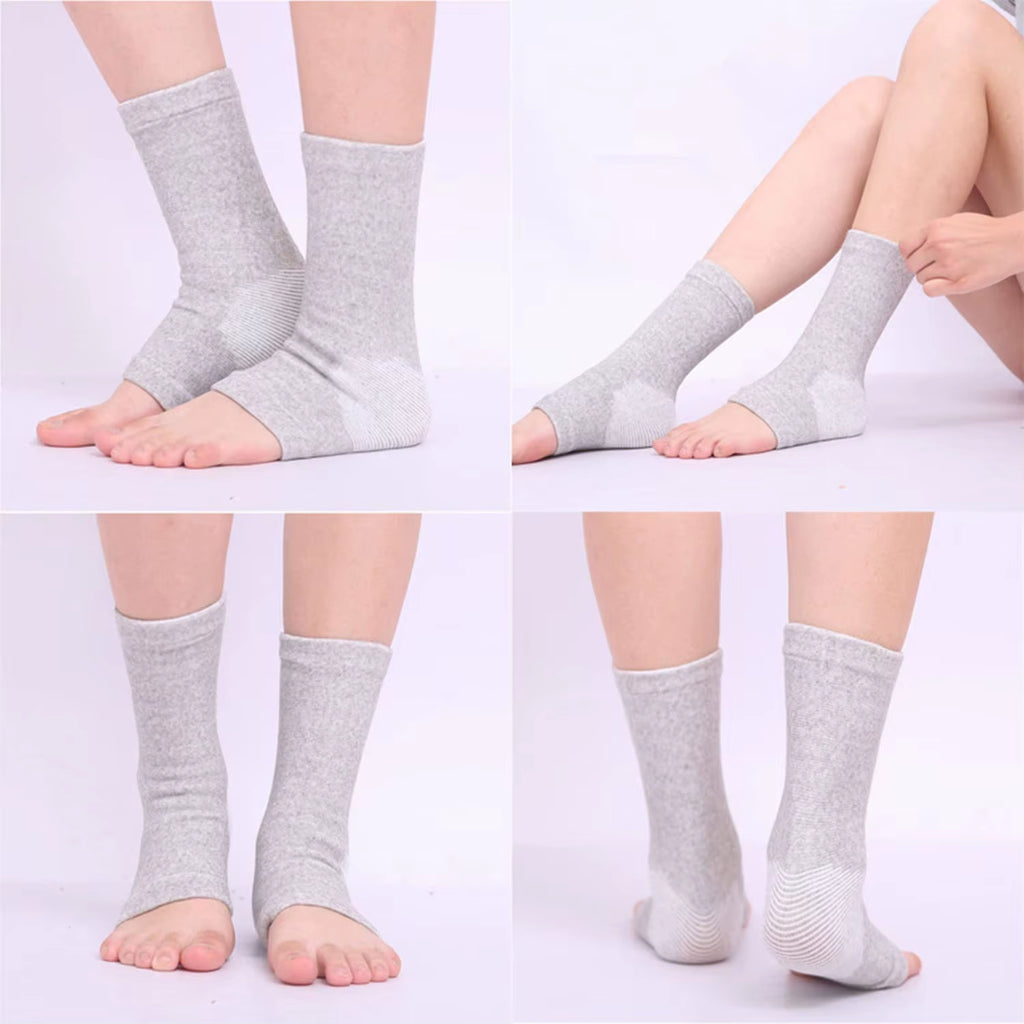 1/2/4 Pairs Bamboo Compression Foot Sleeve for Men Women Ankle Socks Ankle Warm Fitness Support Wraps