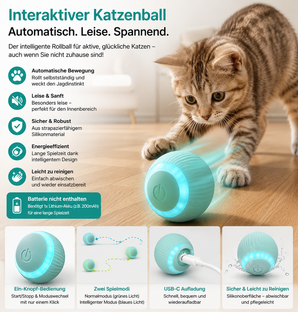 Automatischer Katzen-Spielball