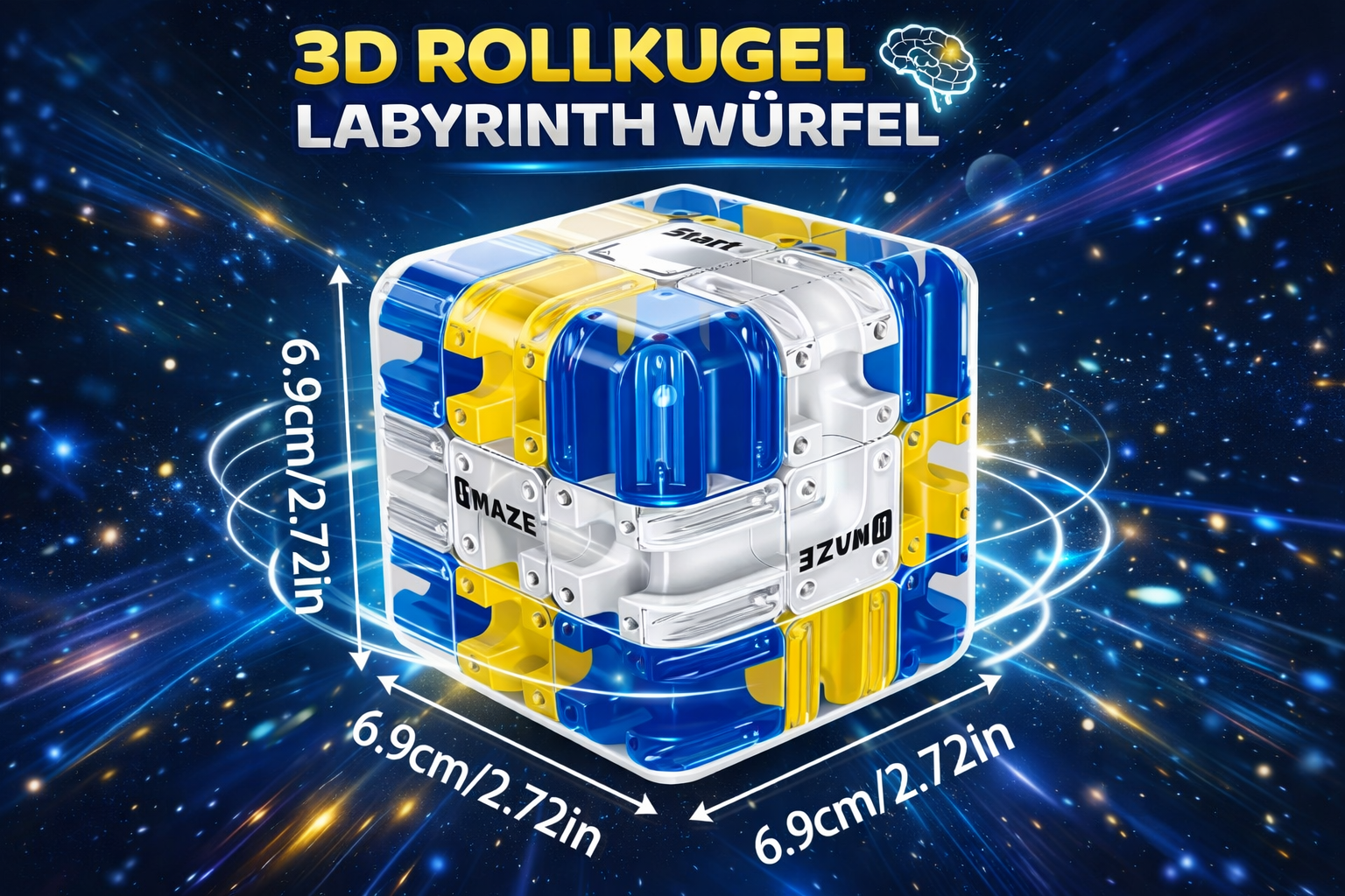 3D Rollkugel Labyrinth Würfel