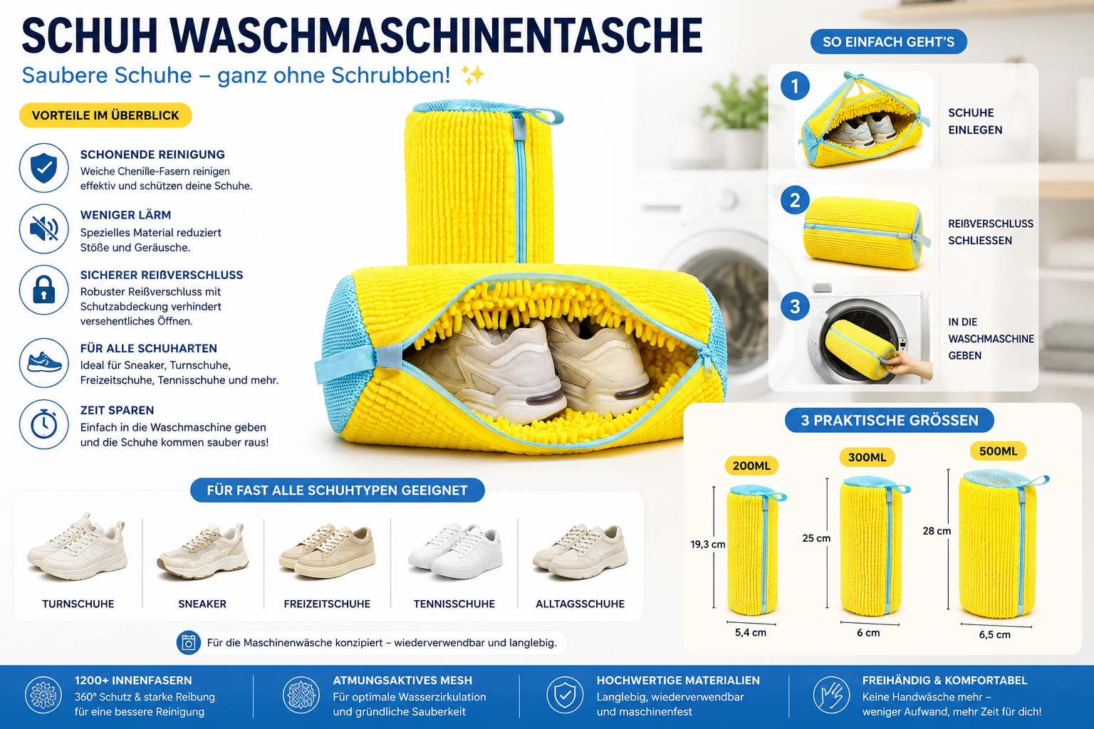 Schuh-Waschbeutel für die Waschmaschine