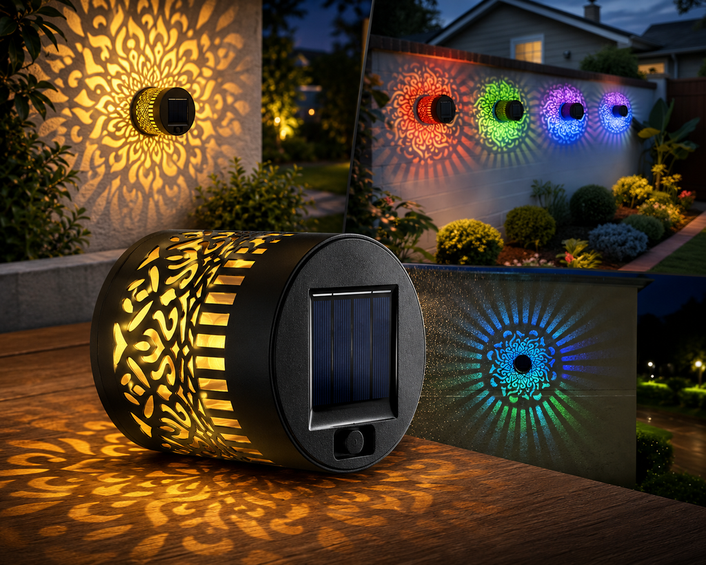 LED Solar - Wandleuchte Mandala